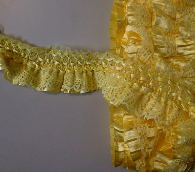 Stretch Lace with Satin 7.2cm (25 yard), Yellow